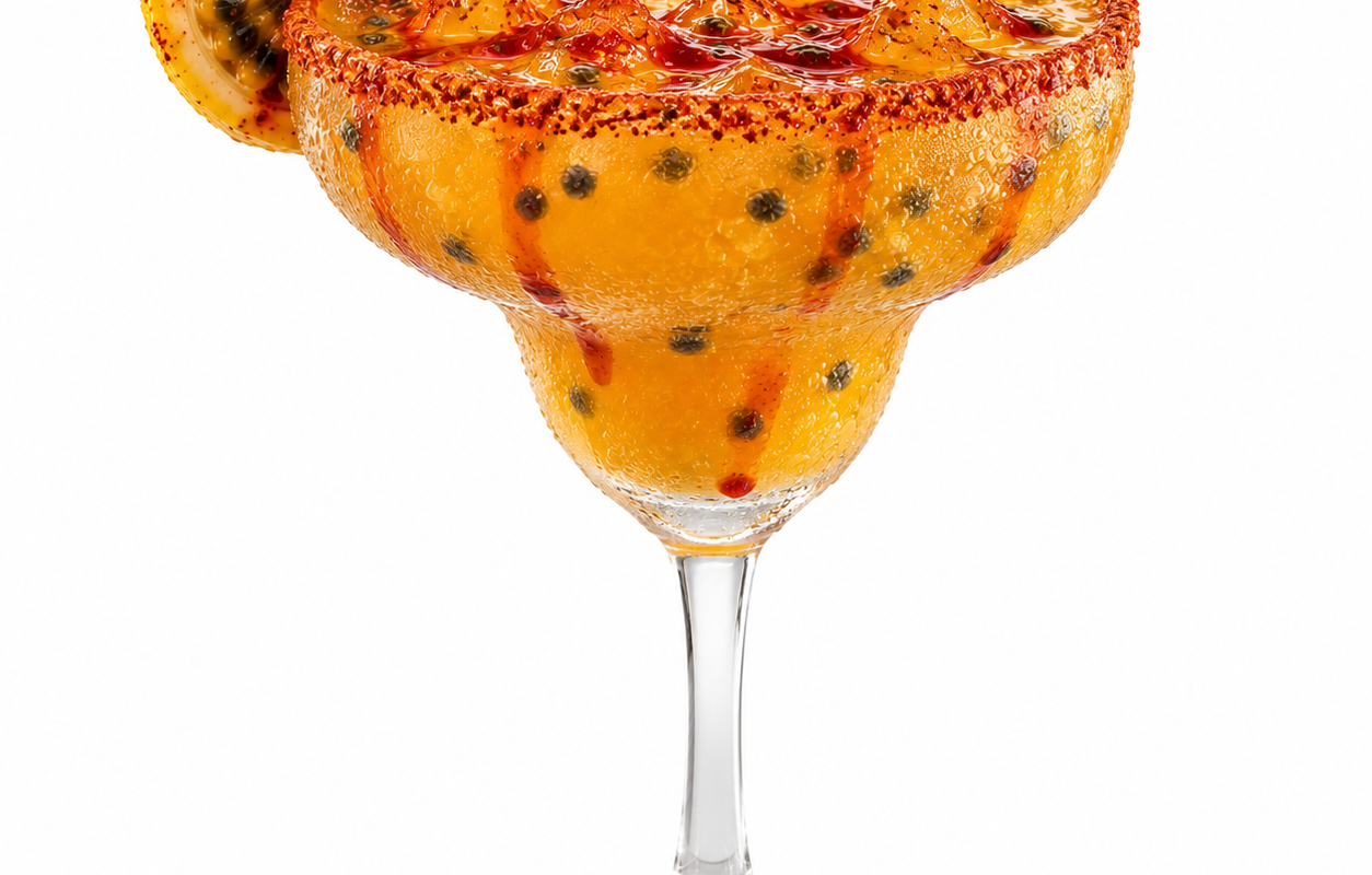 Margarita de maracuyá preparada con pulpa Pulpamía