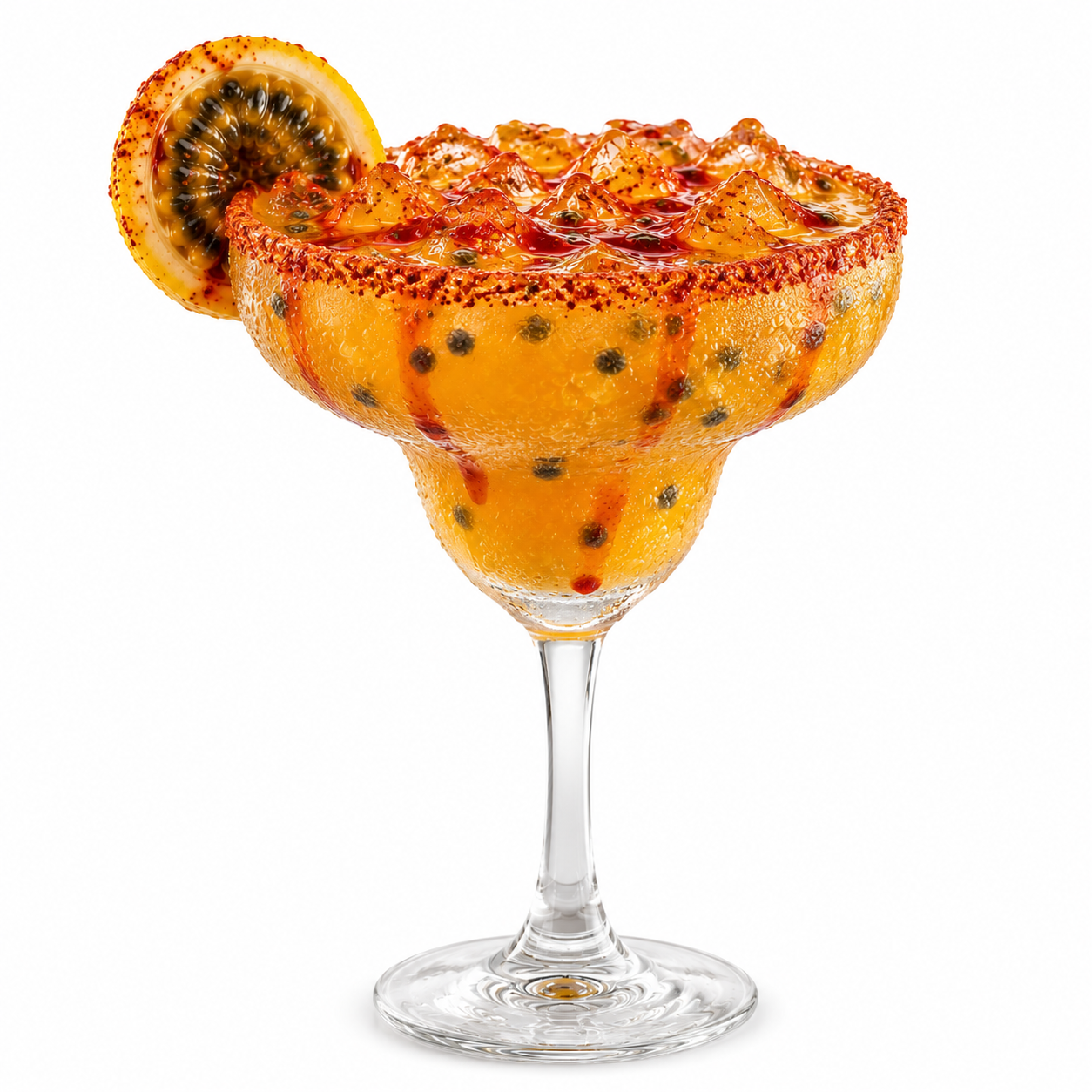 Margarita de maracuyá preparada con pulpa Pulpamía