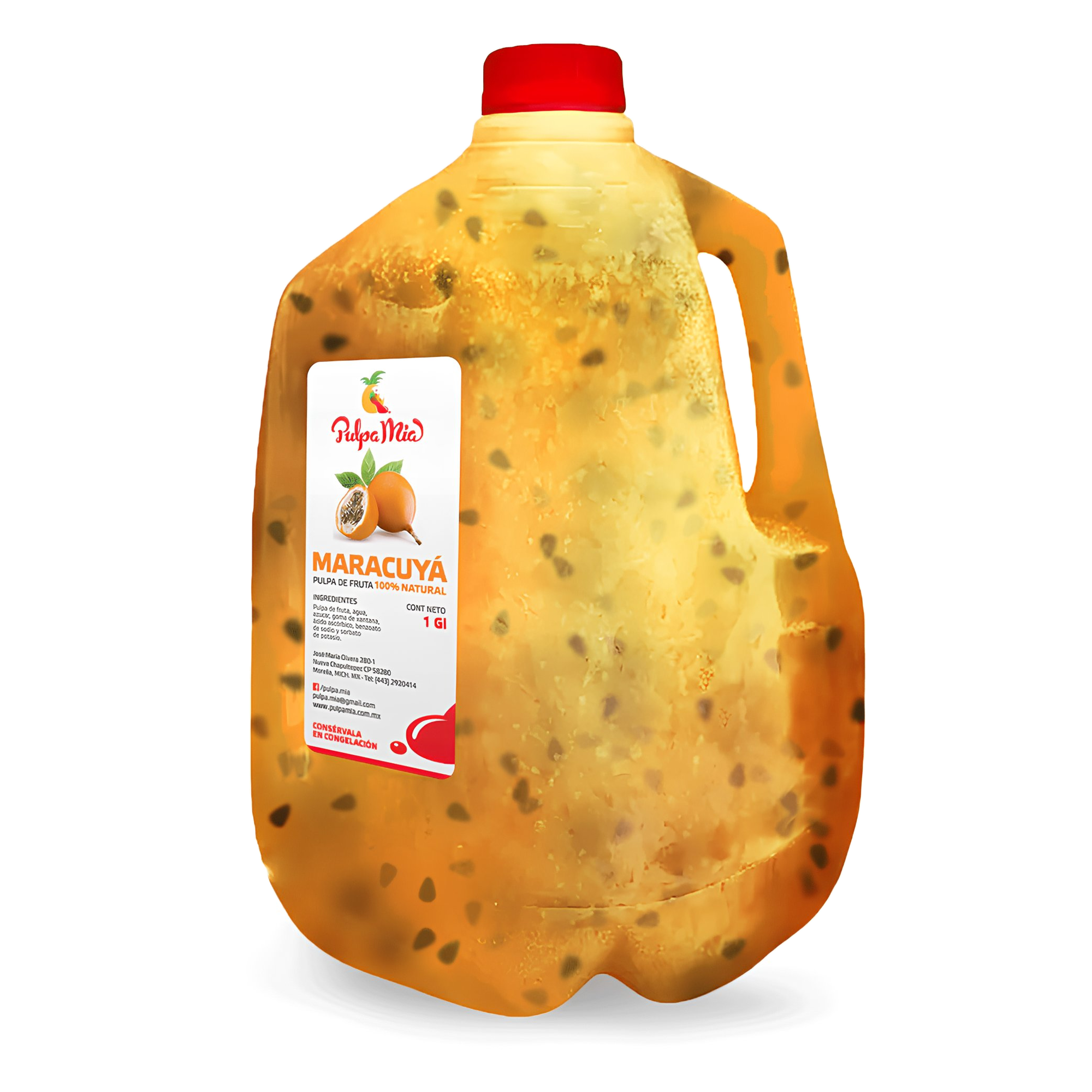 Pulpa de Maracuyá galón PULPA MÍA ideal para preparar bebidas, smoothies, postres y recetas tropicales