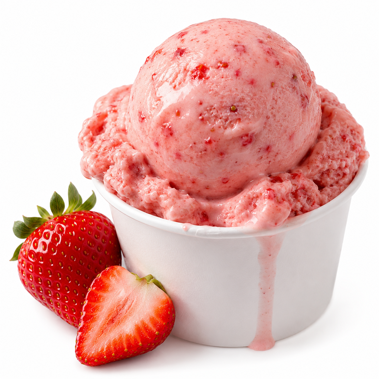 Helado de fresa preparado con pulpa Pulpamia