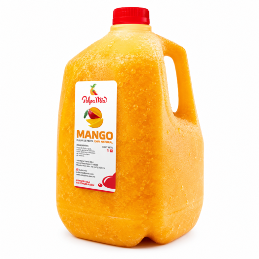 Pulpa de mango galón Pulpamia para frappes y bebidas tropicales