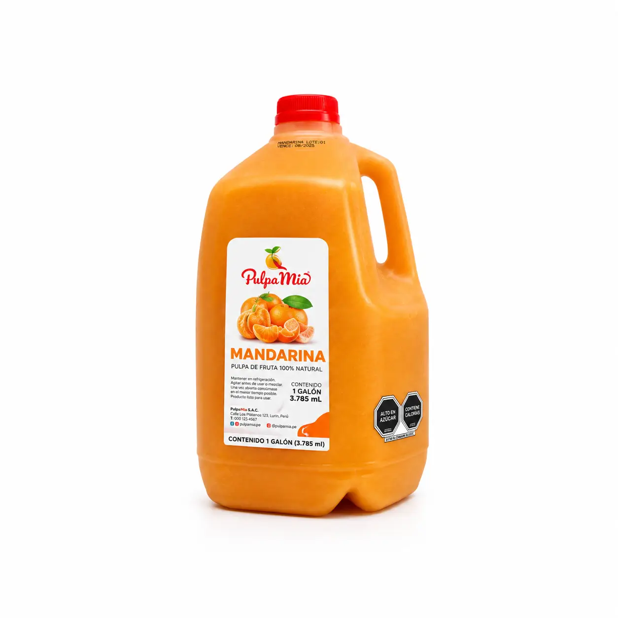 pulpa de mandarina galon pulpamia 3.785 litros concentrado para bebidas y frappes