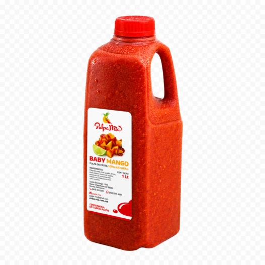 Baby Mango litro Pulpamía de mango con limón y chamoy