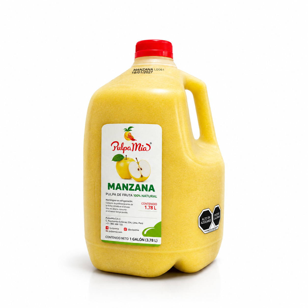 pulpa de manzana pulpamia galon concentrado para frappes y bebidas