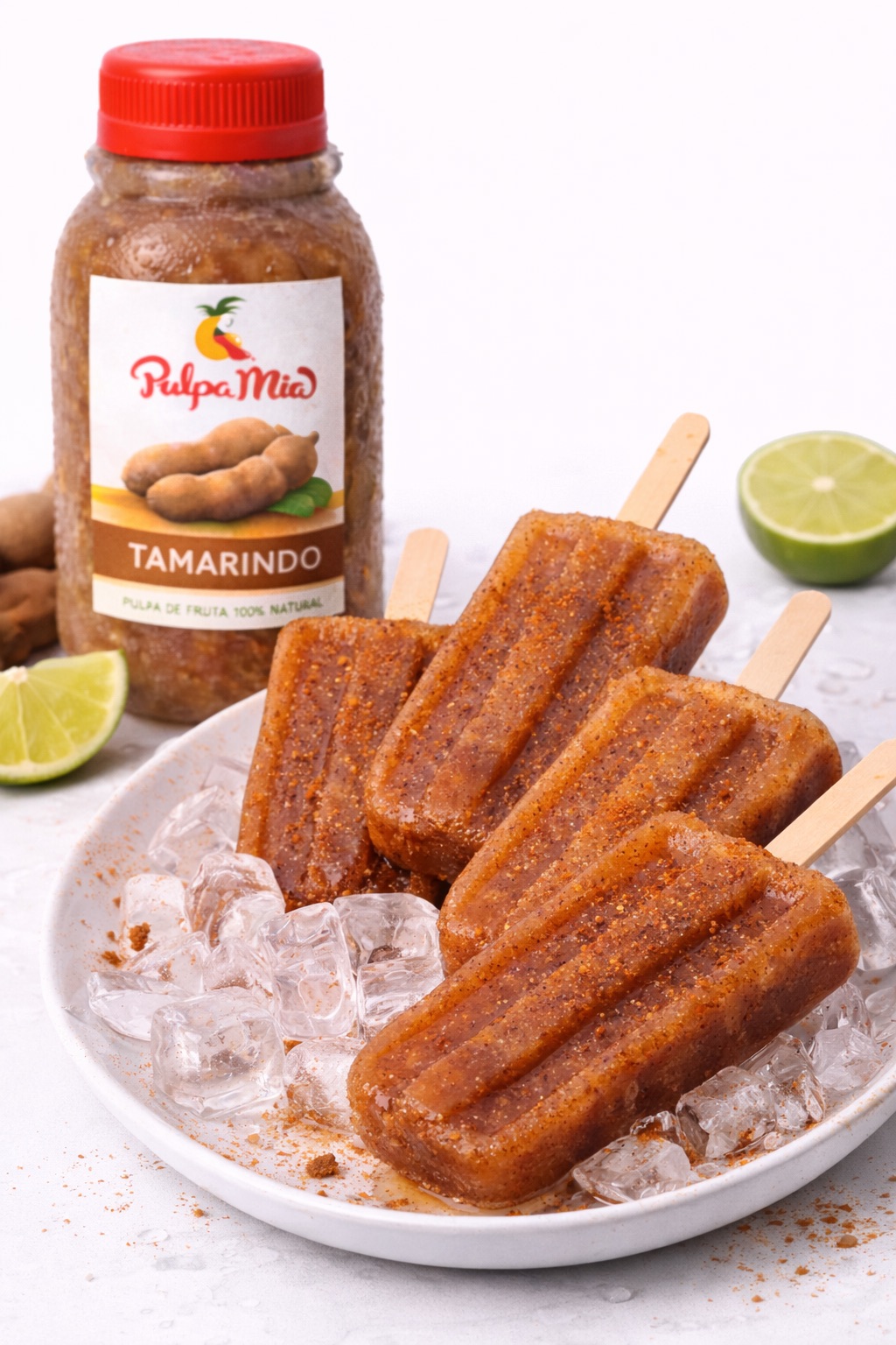 paletas de hielo de tamarindo hechas con pulpa pulpamia
