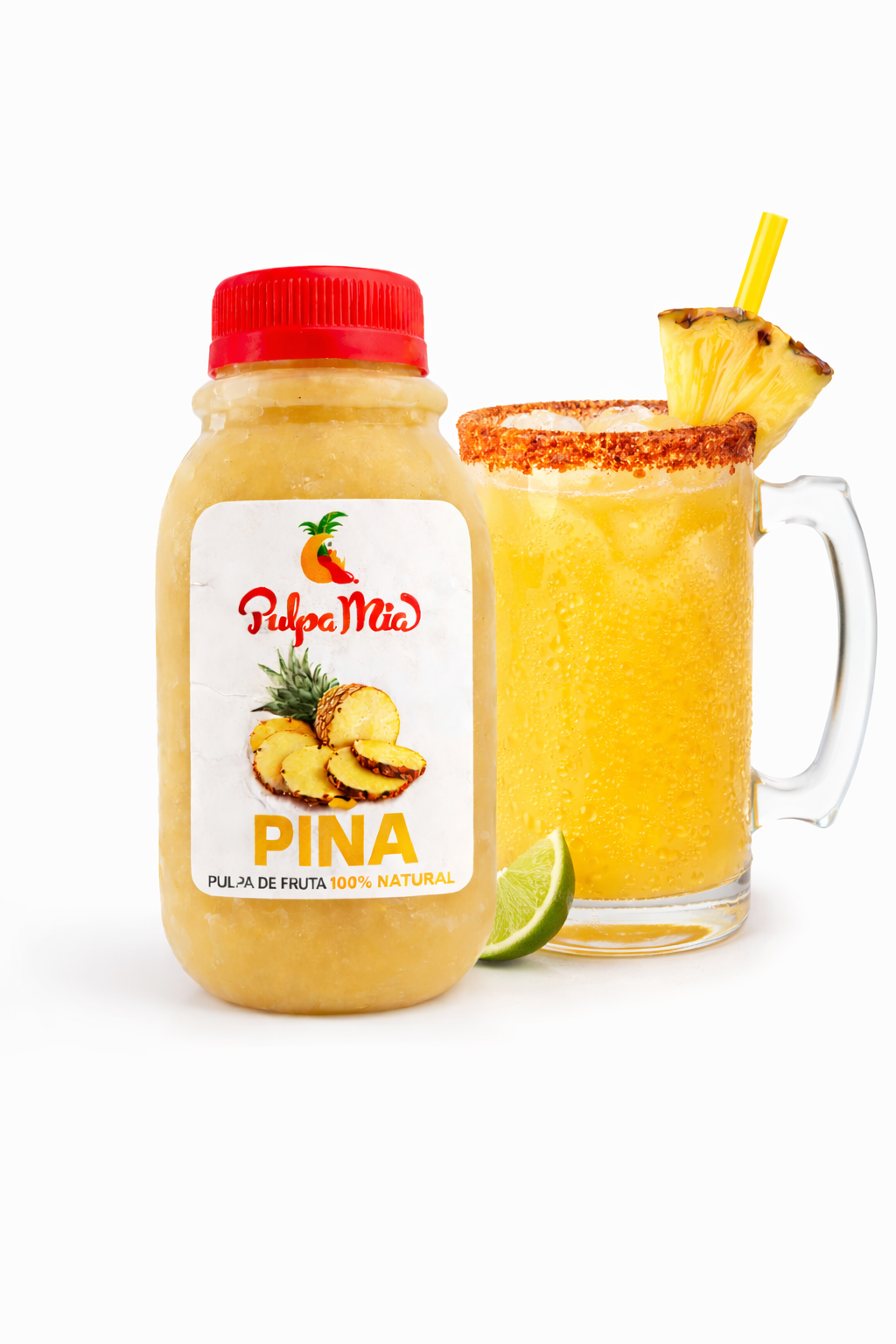 pulpa de piña natural PULPA MIA 250 ml para smoothies y frappes