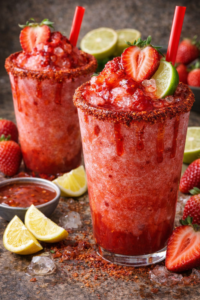 frappe de fresa preparado con pulpa pulpamia bebida fria cremosa