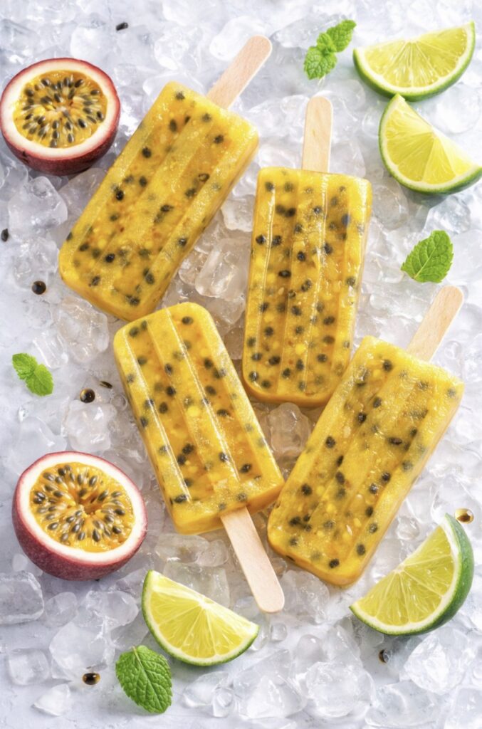 paletas de hielo de maracuya hechas con pulpa de maracuya pulpamia paletas tropicales refrescantes