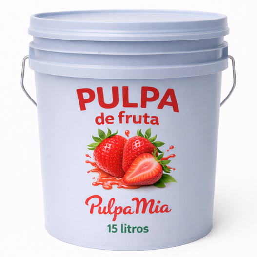 Pulpa de fresa 15 litros pulpamia en cubeta pulpa de fruta para bebidas y frappes
