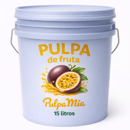 Pulpa de maracuyá sin semilla 15 litros pulpamia en cubeta pulpa de fruta para bebidas y frappes