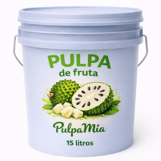 Pulpa de guanábana con semilla 15 litros pulpamia en cubeta pulpa de fruta para bebidas y frappes