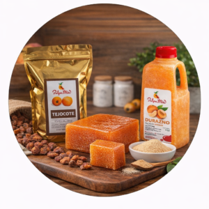 ate de durazno con pectina natural de tejocote preparado con pulpa de durazno PulpaMía