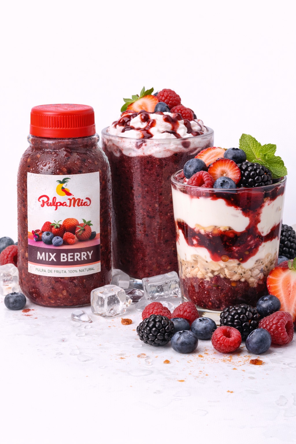 pulpa de mixberry pulpamia 250 ml concentrado para frappes