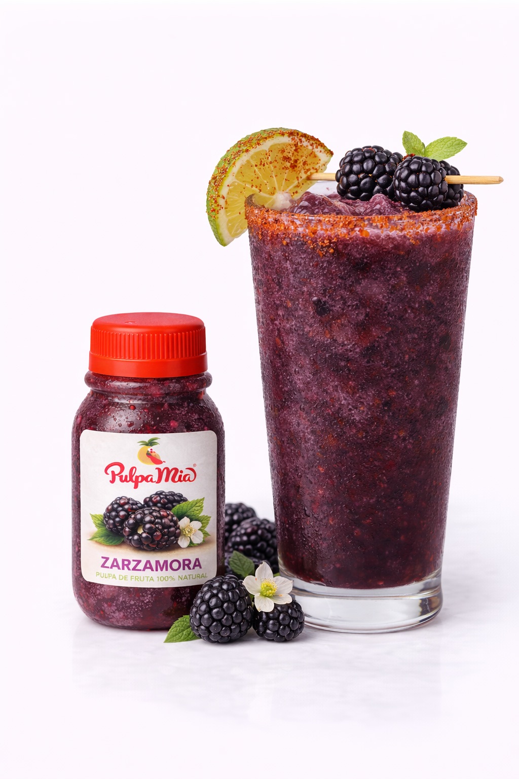 Jugo de zarzamora natural preparado con pulpa Pulpamía