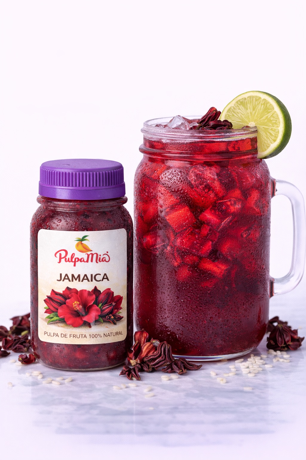 pulpa de jamaica pulpamia 250 ml concentrado para frappes