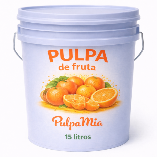 Pulpa de mandarina cubeta 15 litros Pulpamía para bebidas y frappes