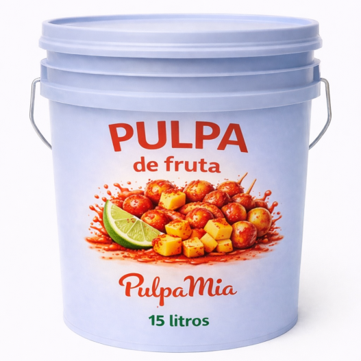 Baby Mango cubeta 15 litros Pulpamía de mango con limón y chamoy