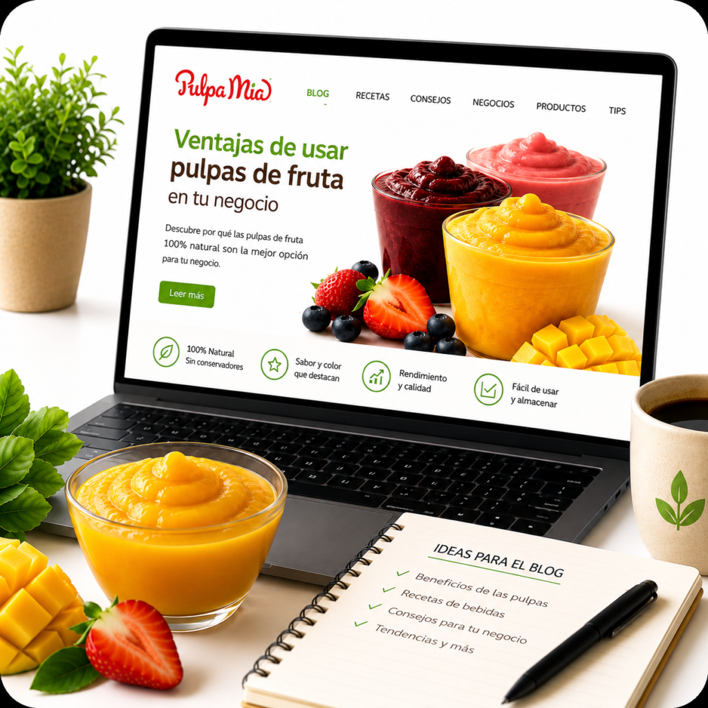 Blog Pulpamia con recetas y beneficios de pulpas de fruta para bebidas y negocios