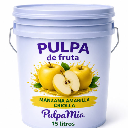 pulpa de manzana amarilla criolla mexicana pulpamia cubeta 15 litros