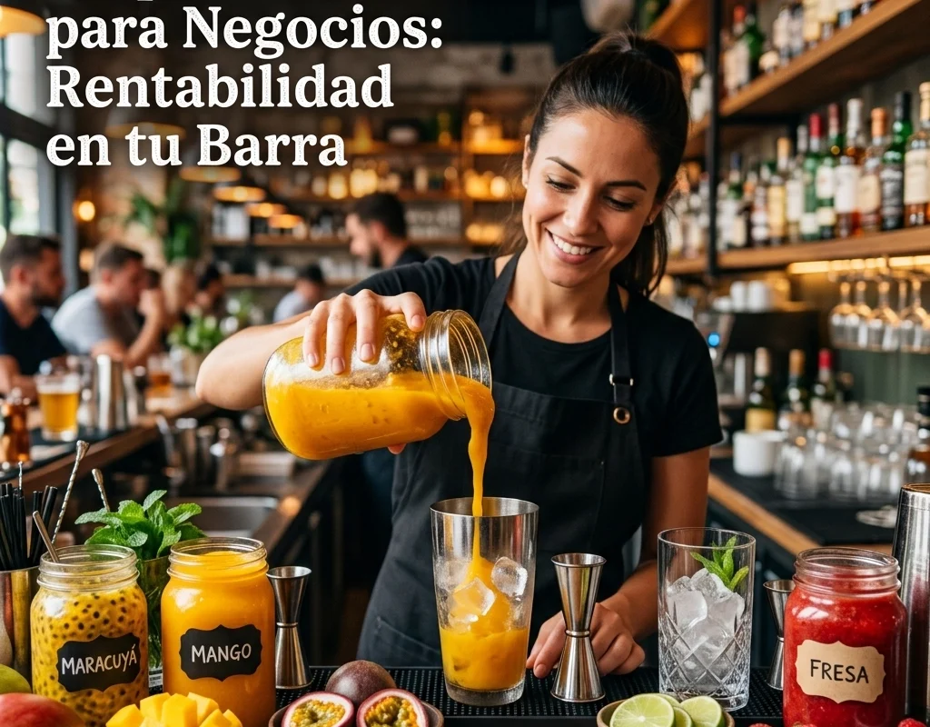Pulpa de fruta para negocios Pulpamia en barra de bebidas