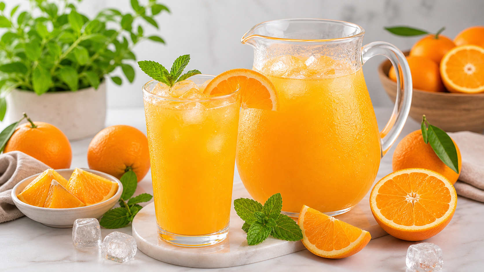 Agua fresca de naranja con pulpa Pulpamia para restaurantes