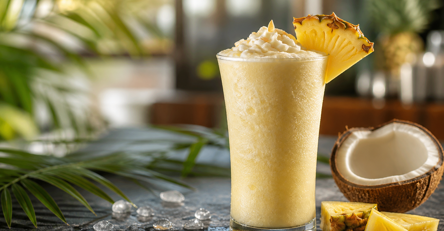 Frappe de pina colada con pulpa Pulpamia para cafeterias