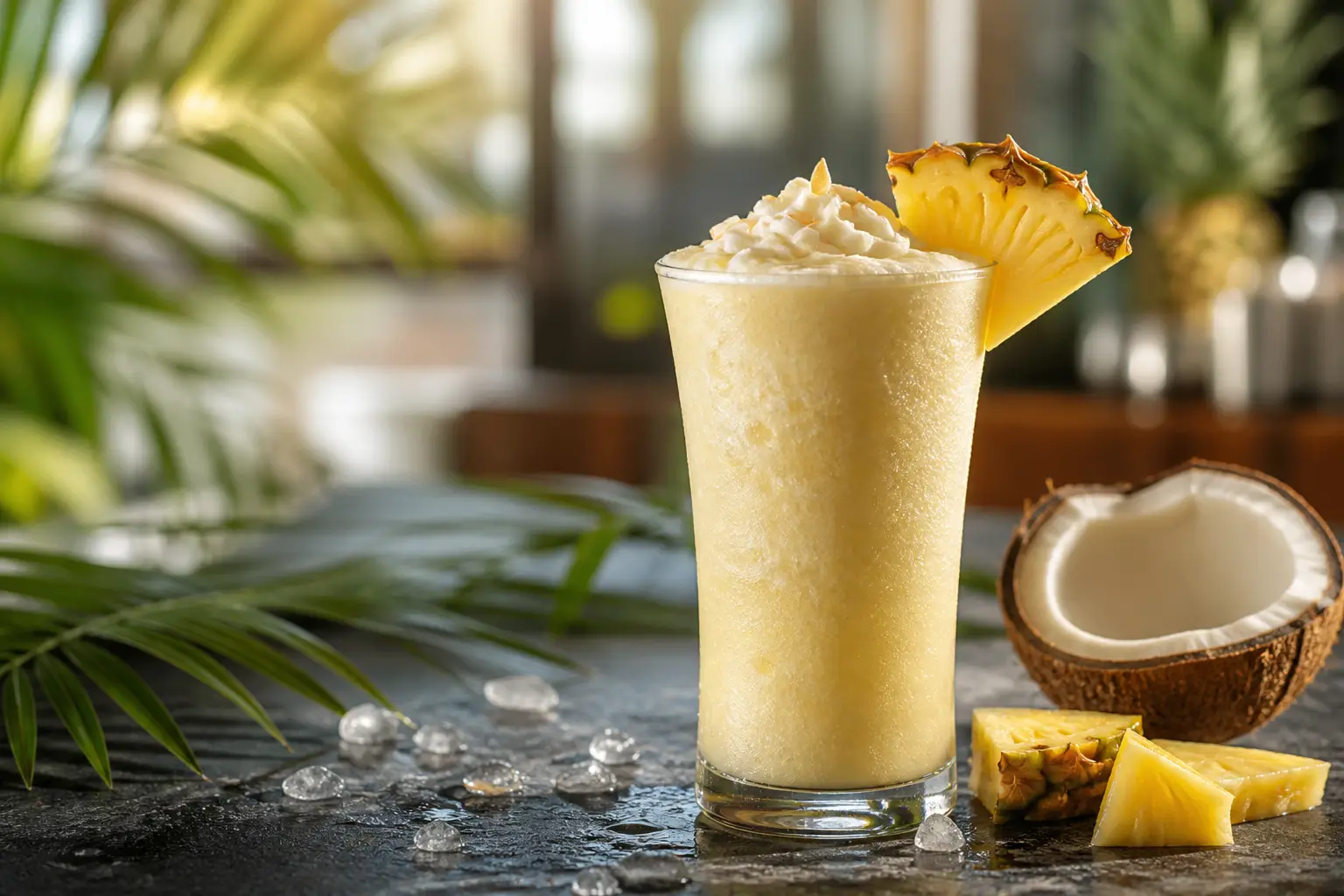 Frappe de pina colada con pulpa Pulpamia para cafeterias