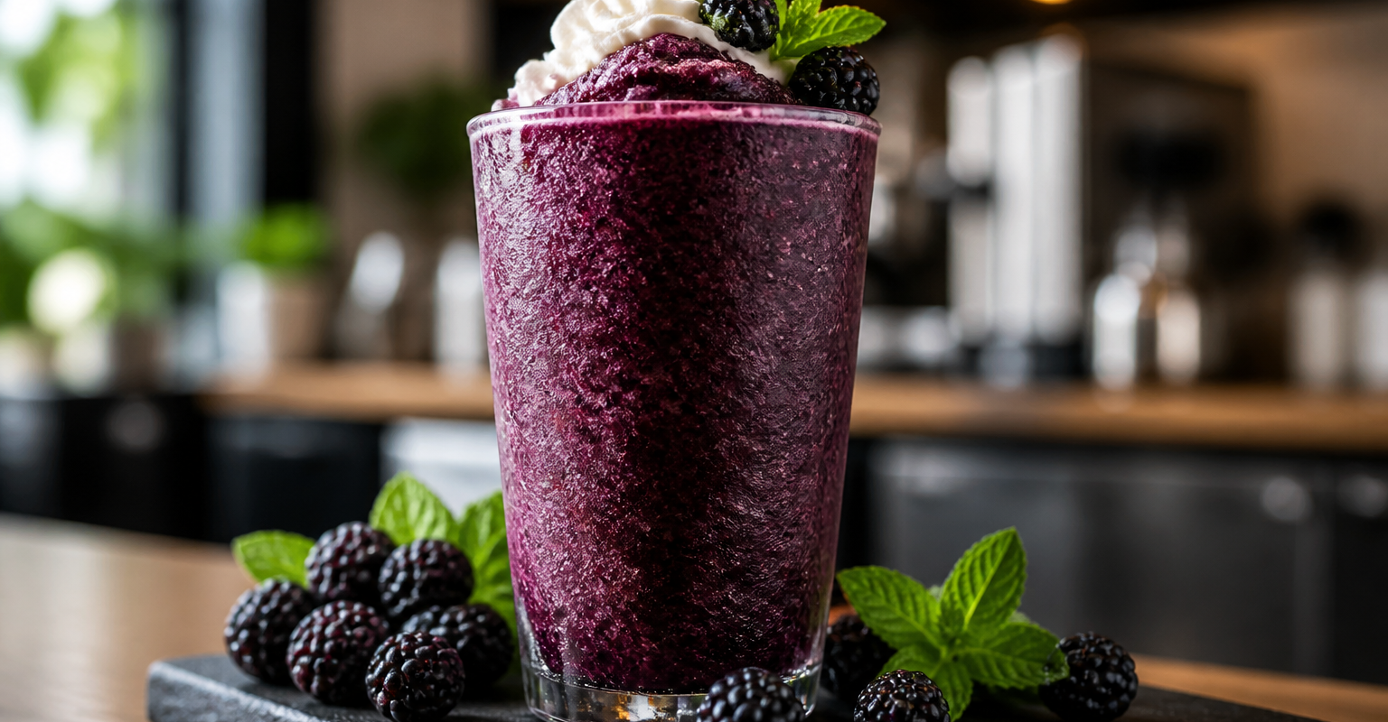 Frappe de zarzamora con pulpa Pulpamia para cafeterias