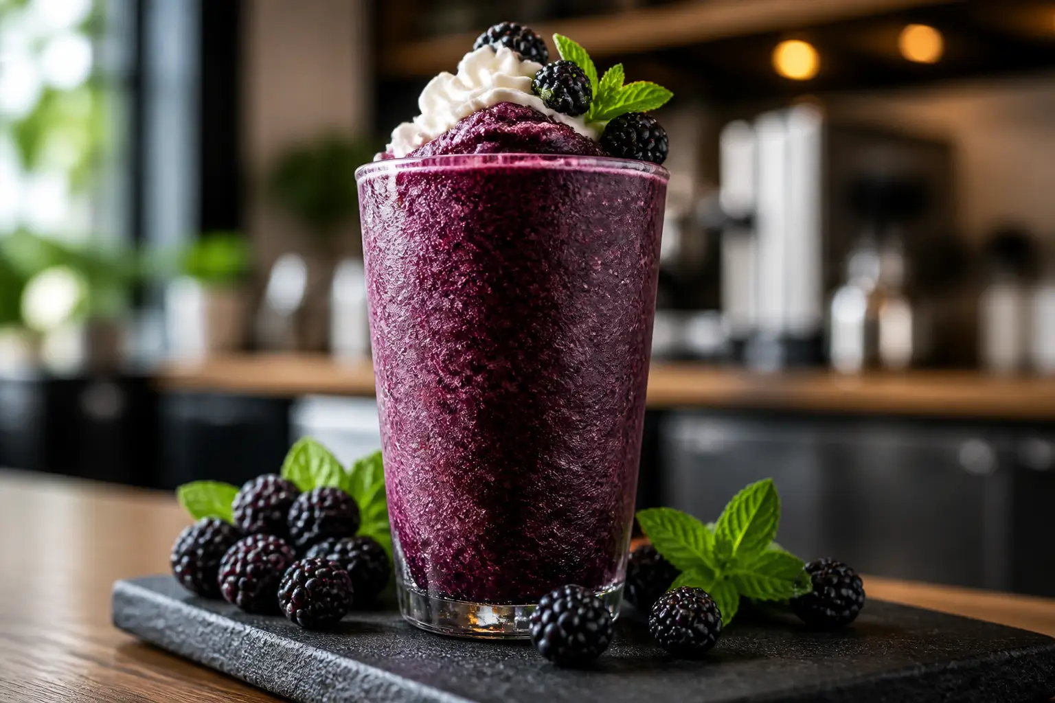 Frappe de zarzamora con pulpa Pulpamia para cafeterias