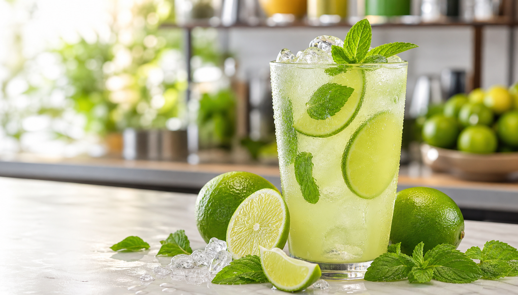 Limonada de hierbabuena con pulpa Pulpamia para restaurantes