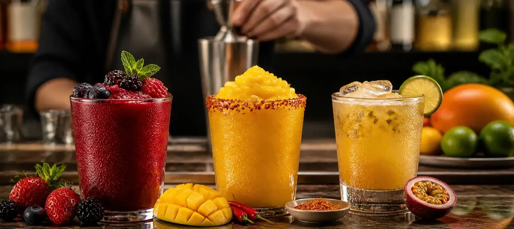 Pulpa para bebidas Pulpamia en menú premium de restaurante