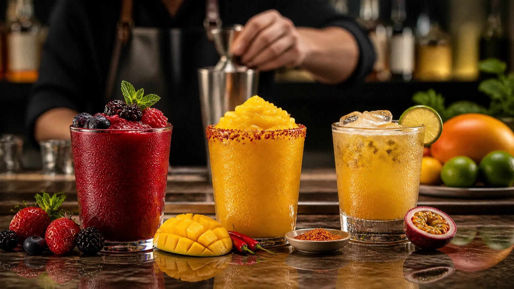Pulpa para bebidas Pulpamia en menú premium de restaurante