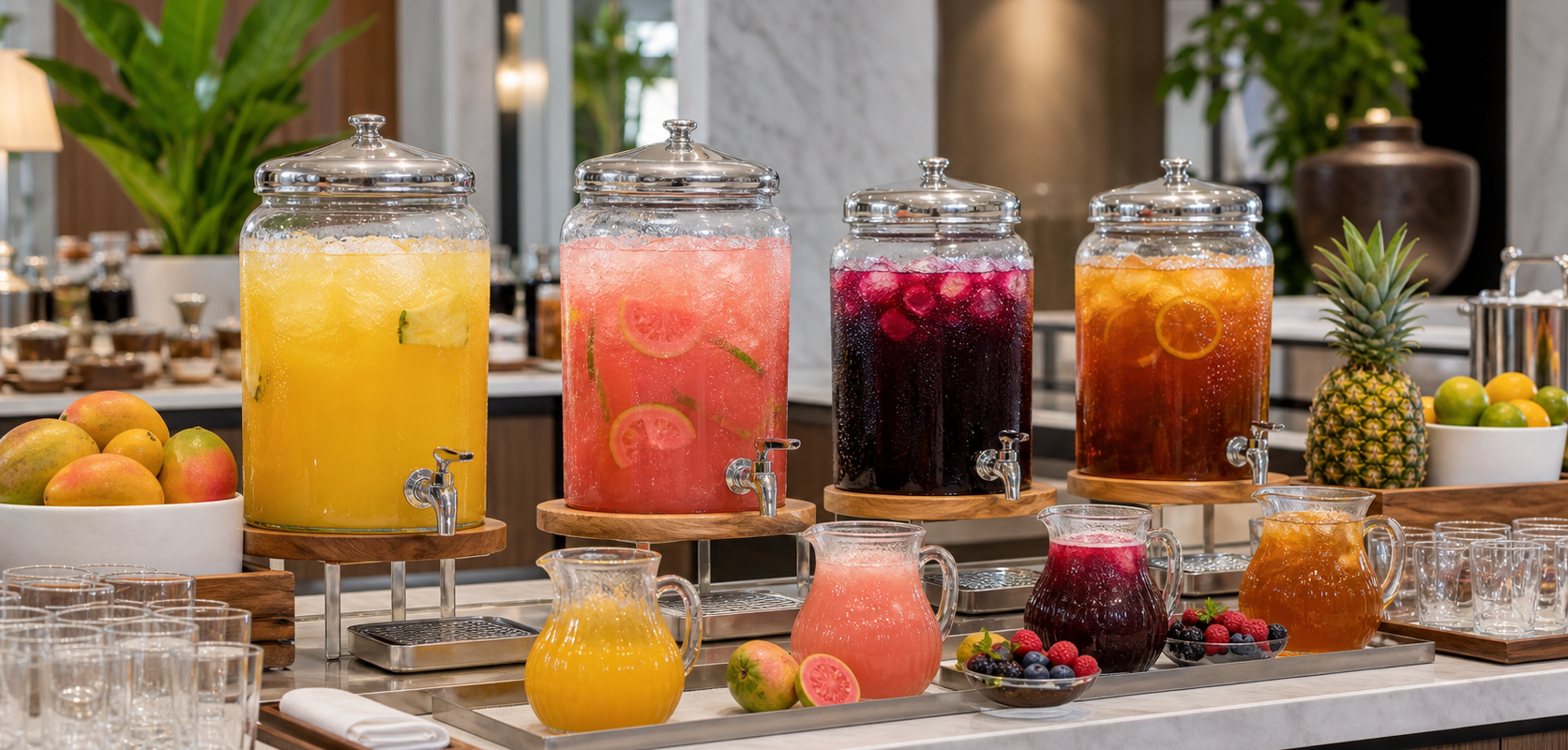 Pulpa para hoteles Pulpamia aplicada en bebidas para buffet y eventos