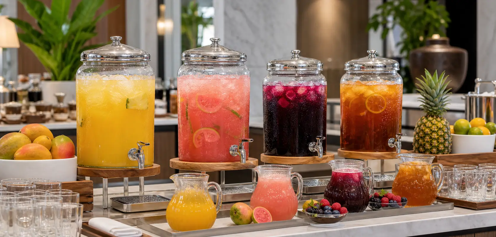 Pulpa para hoteles Pulpamia aplicada en bebidas para buffet y eventos