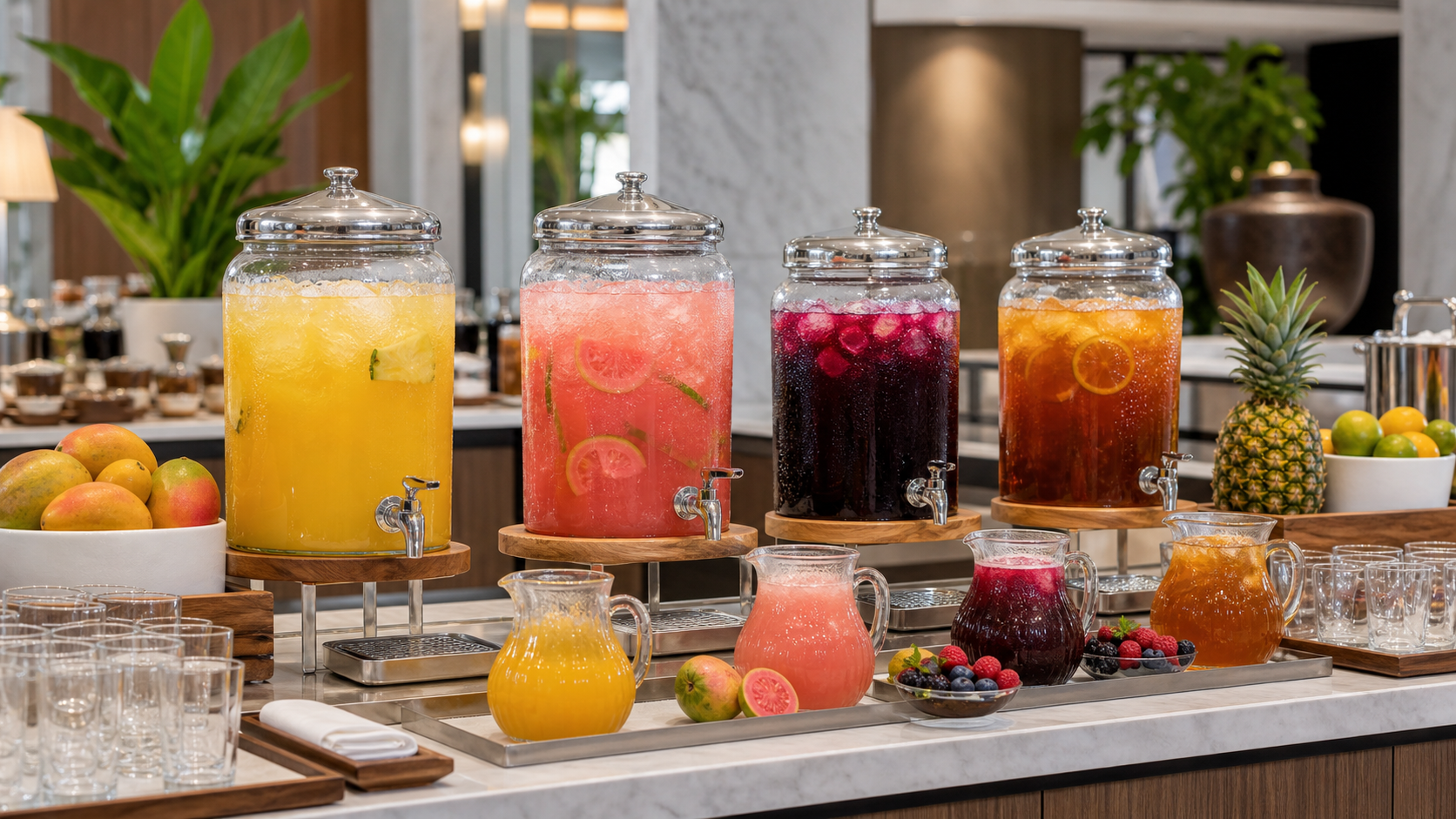 Pulpa para hoteles Pulpamia aplicada en bebidas para buffet y eventos