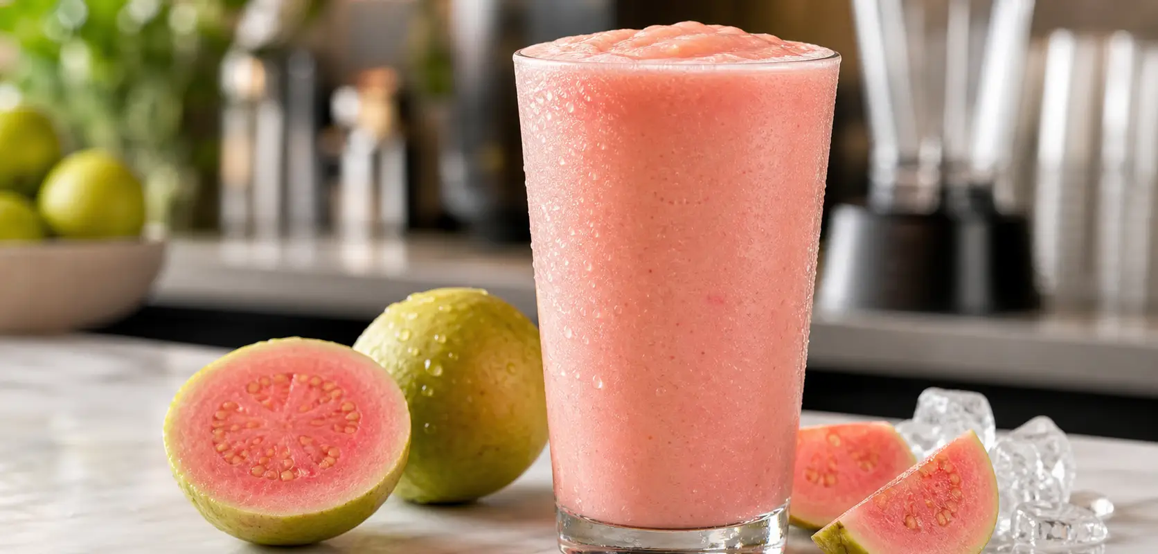 Smoothie de guayaba rosa con pulpa Pulpamia para cafeterias