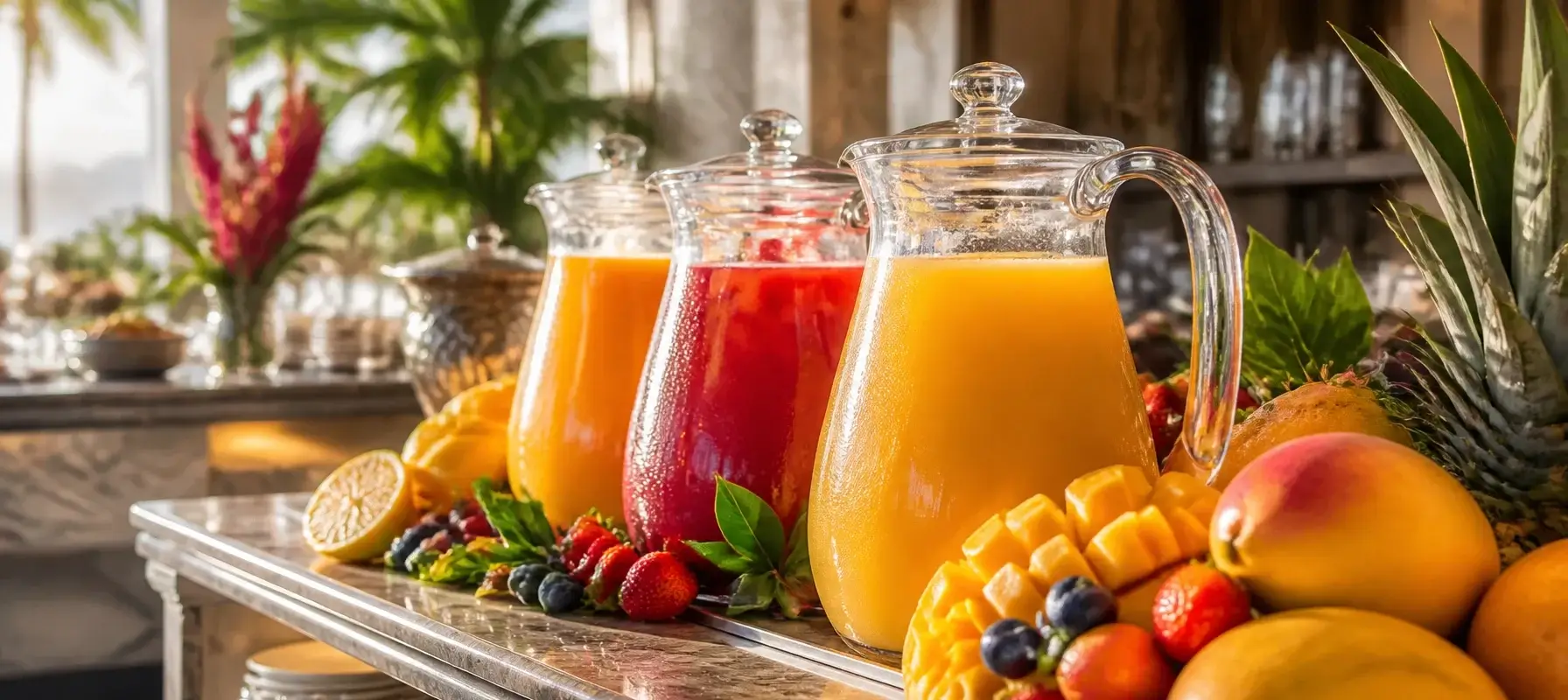 Bebidas para buffet de hotel con pulpa Pulpamia