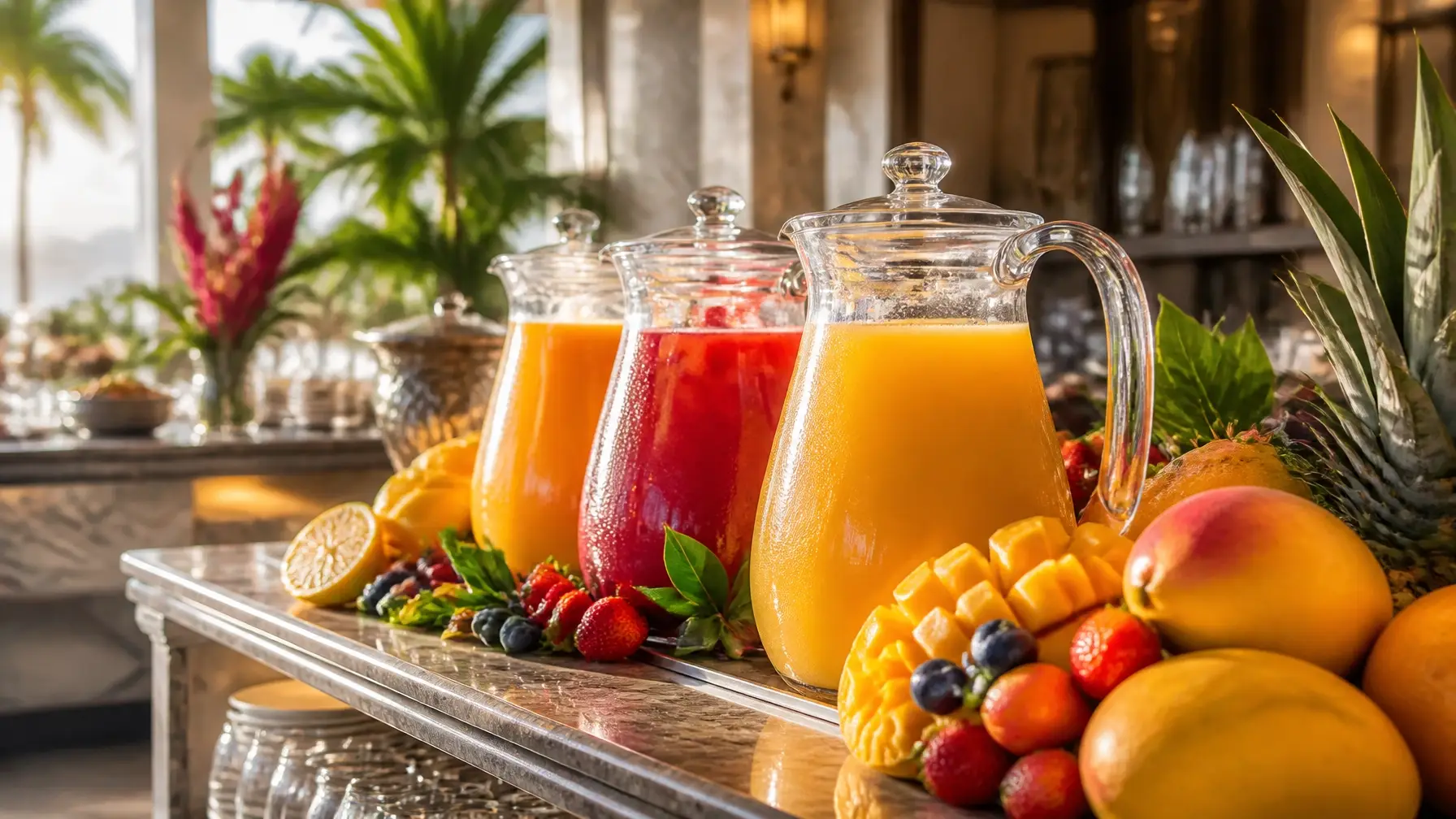 Bebidas para buffet de hotel con pulpa Pulpamia