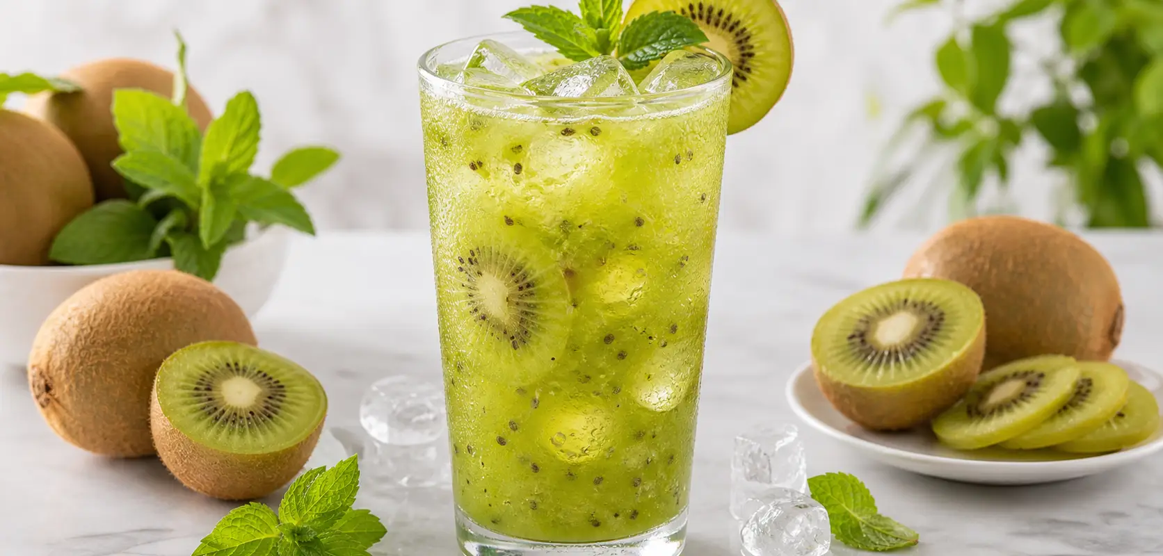 Agua fresca de kiwi con pulpa Pulpamia para restaurantes