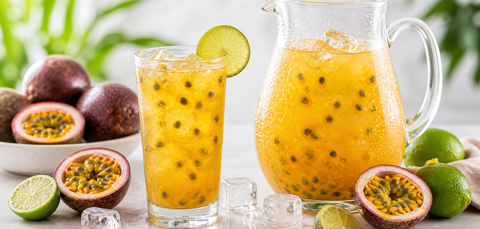 Agua fresca de maracuya con pulpa Pulpamia para restaurantes