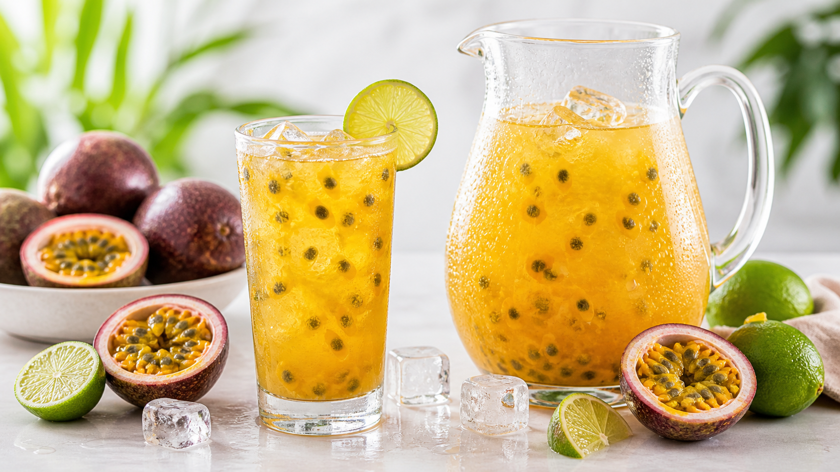 Agua fresca de maracuya con pulpa Pulpamia para restaurantes