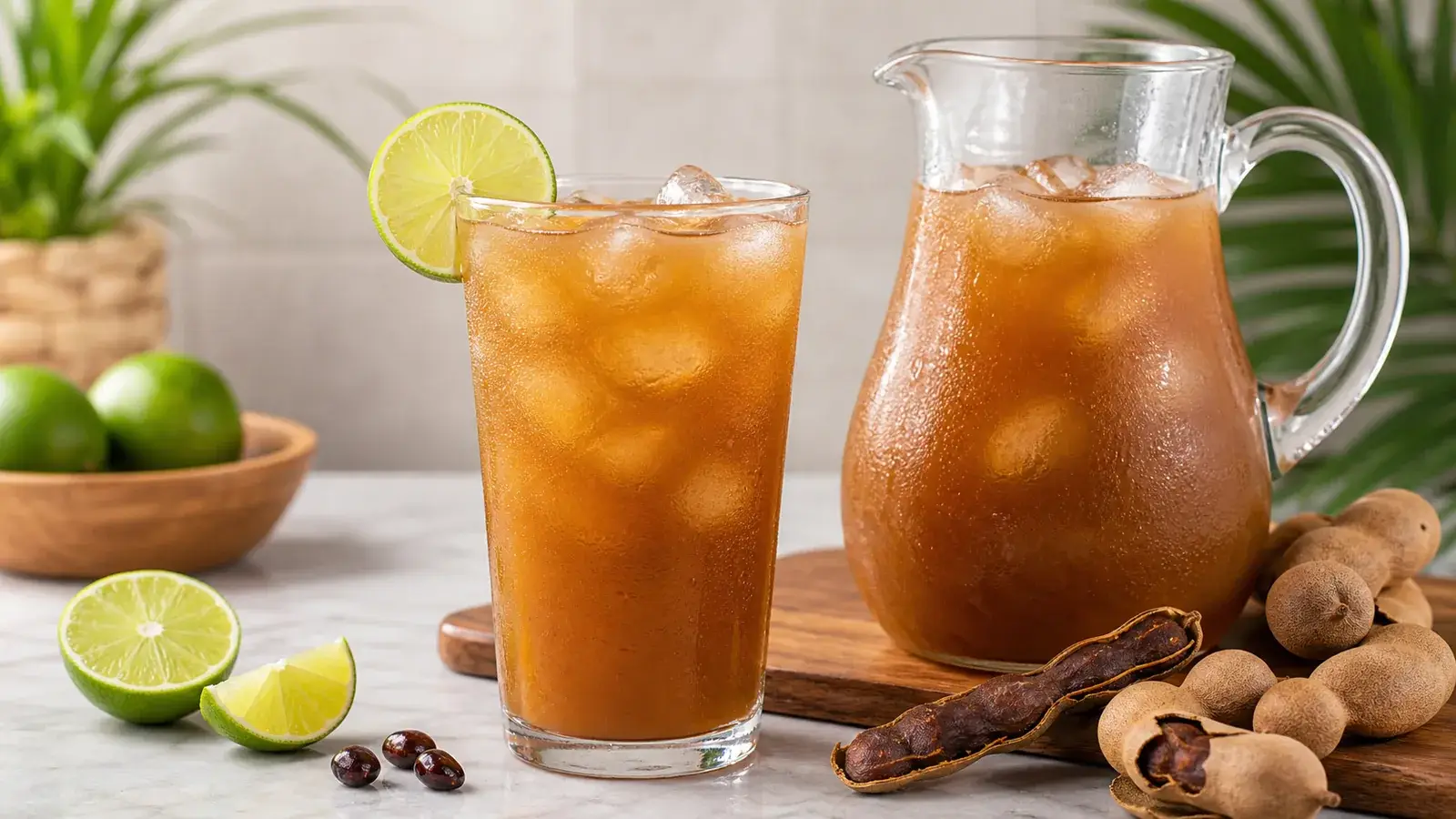 Agua fresca de tamarindo con pulpa Pulpamia para restaurantes