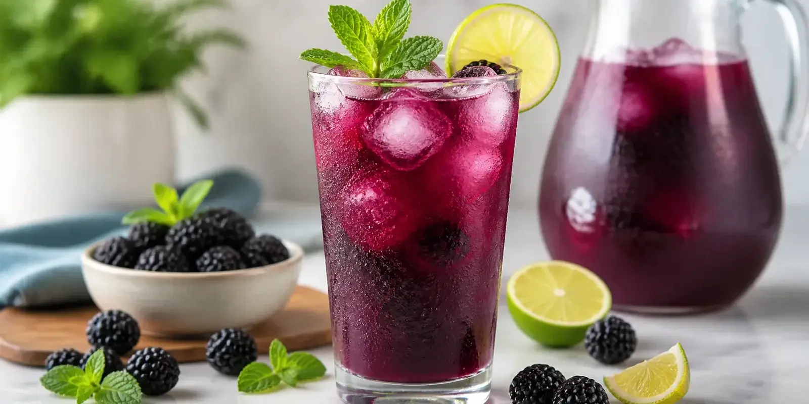 Agua fresca de zarzamora con pulpa Pulpamia para restaurantes