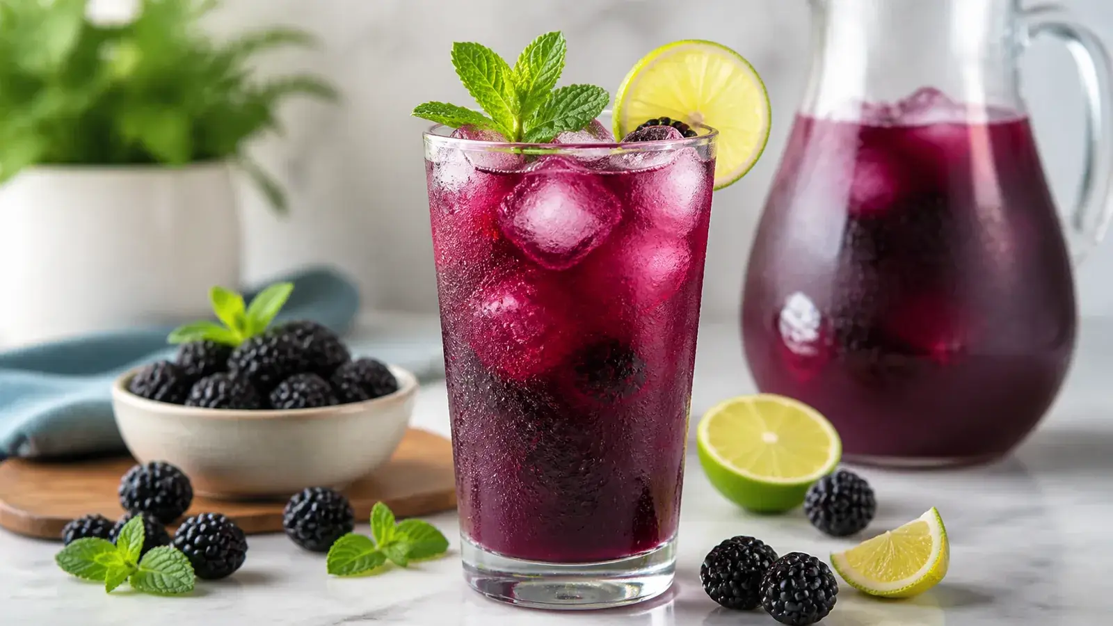 Agua fresca de zarzamora con pulpa Pulpamia para restaurantes
