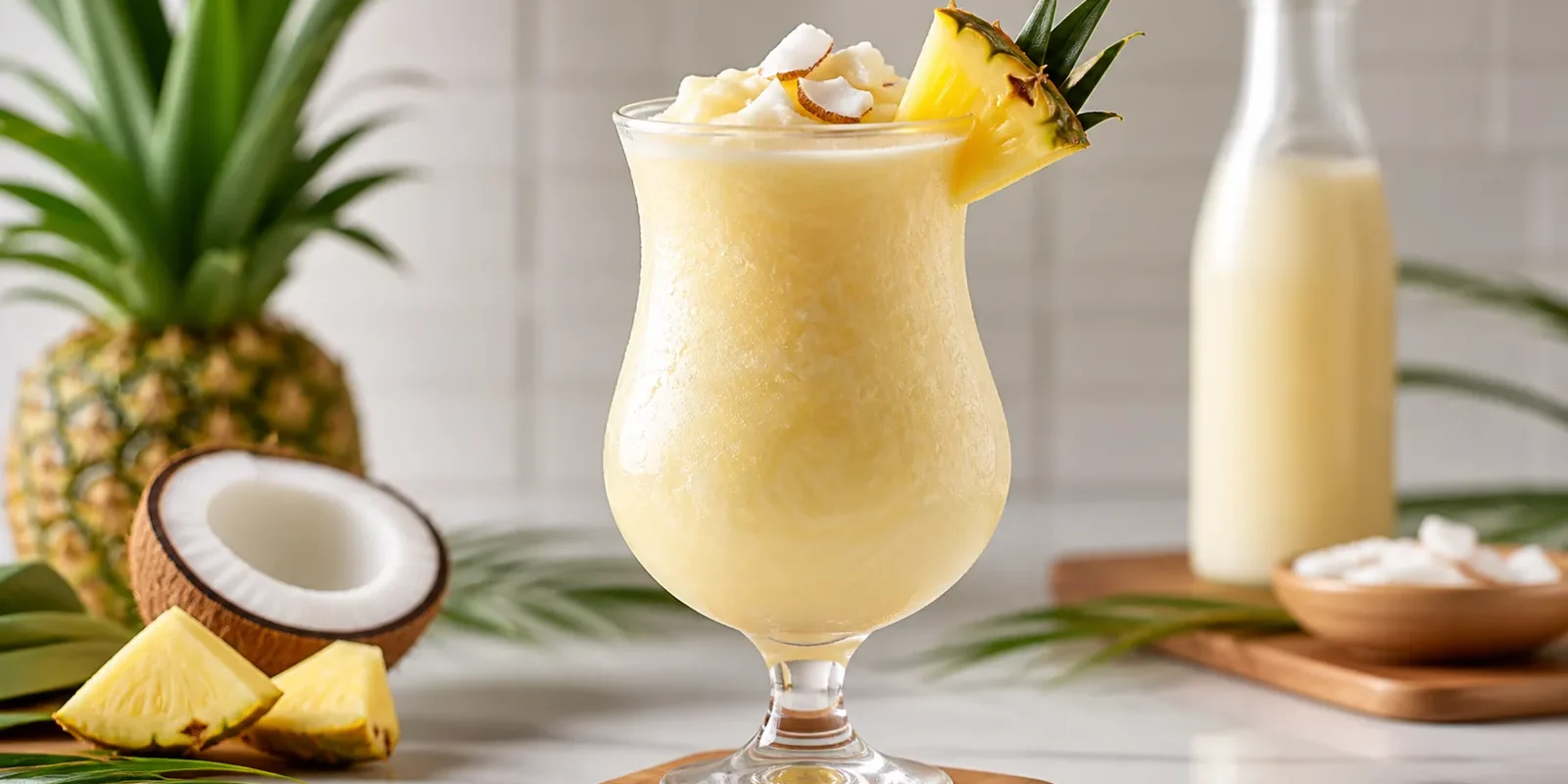 Bebida frozen de pi?a colada con pulpa Pulpamia para cafeter?as