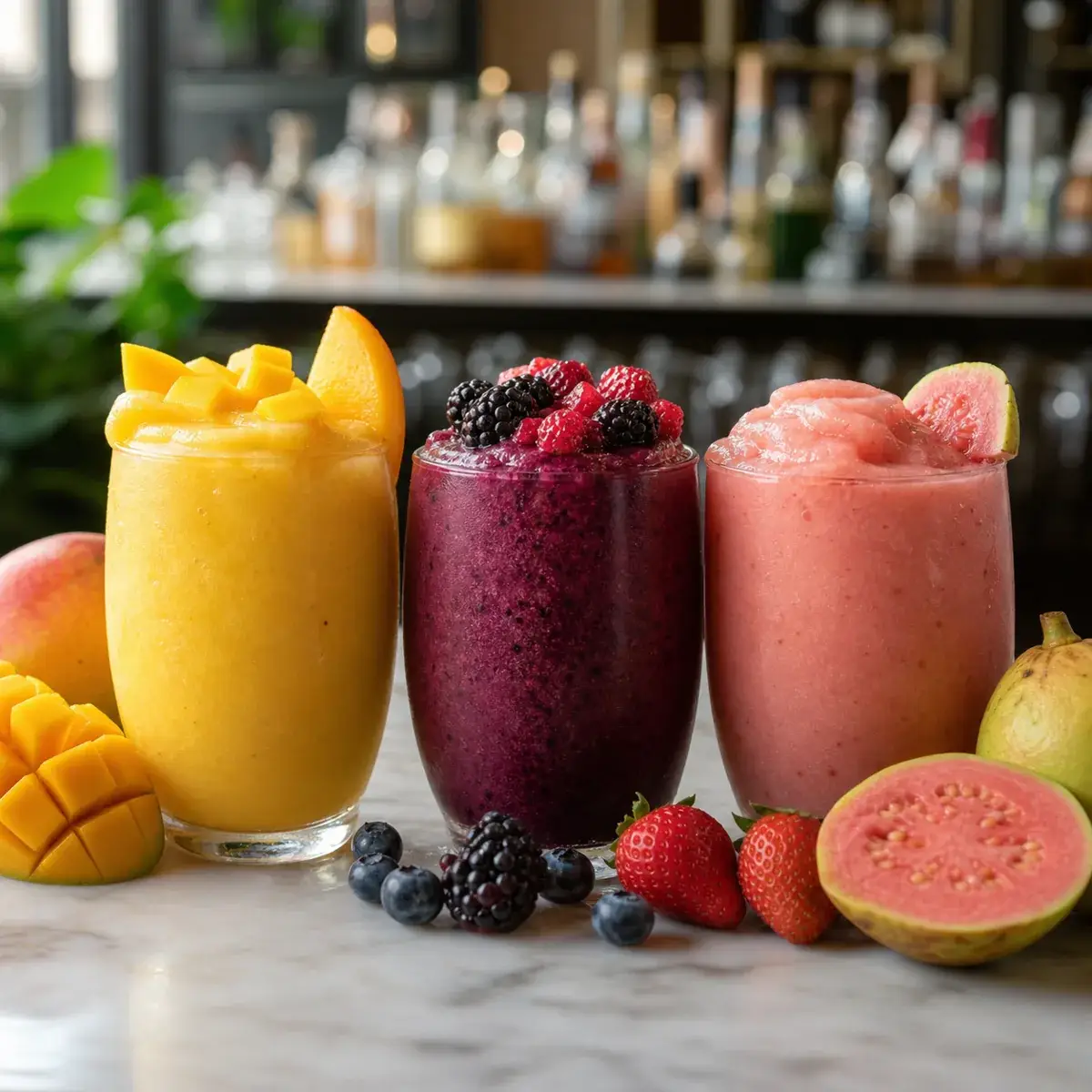 Bebidas frozen para restaurantes con pulpa Pulpamia en barra comercial