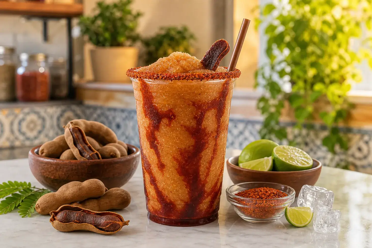 Chamoyada de tamarindo con pulpa Pulpamia para cafeterias y restaurantes