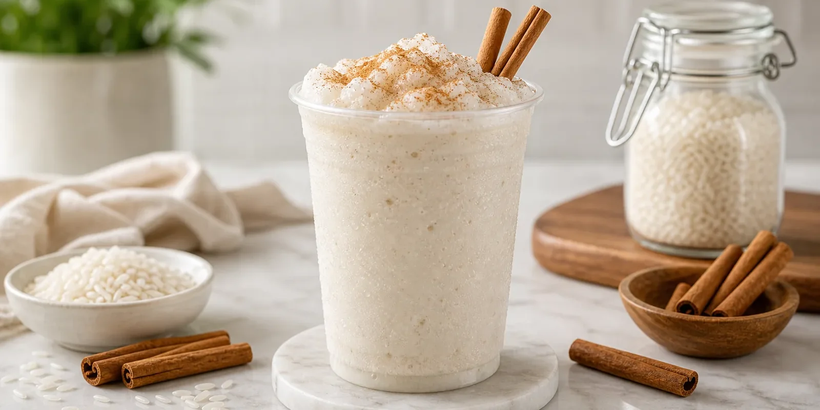 Horchata frozen con pulpa Pulpamia para cafeterias