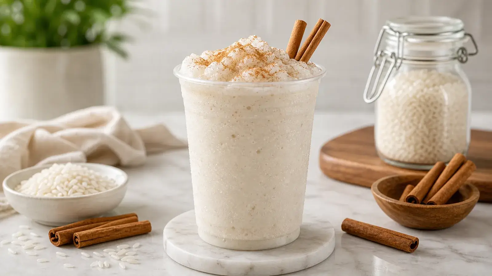Horchata frozen con pulpa Pulpamia para cafeterias