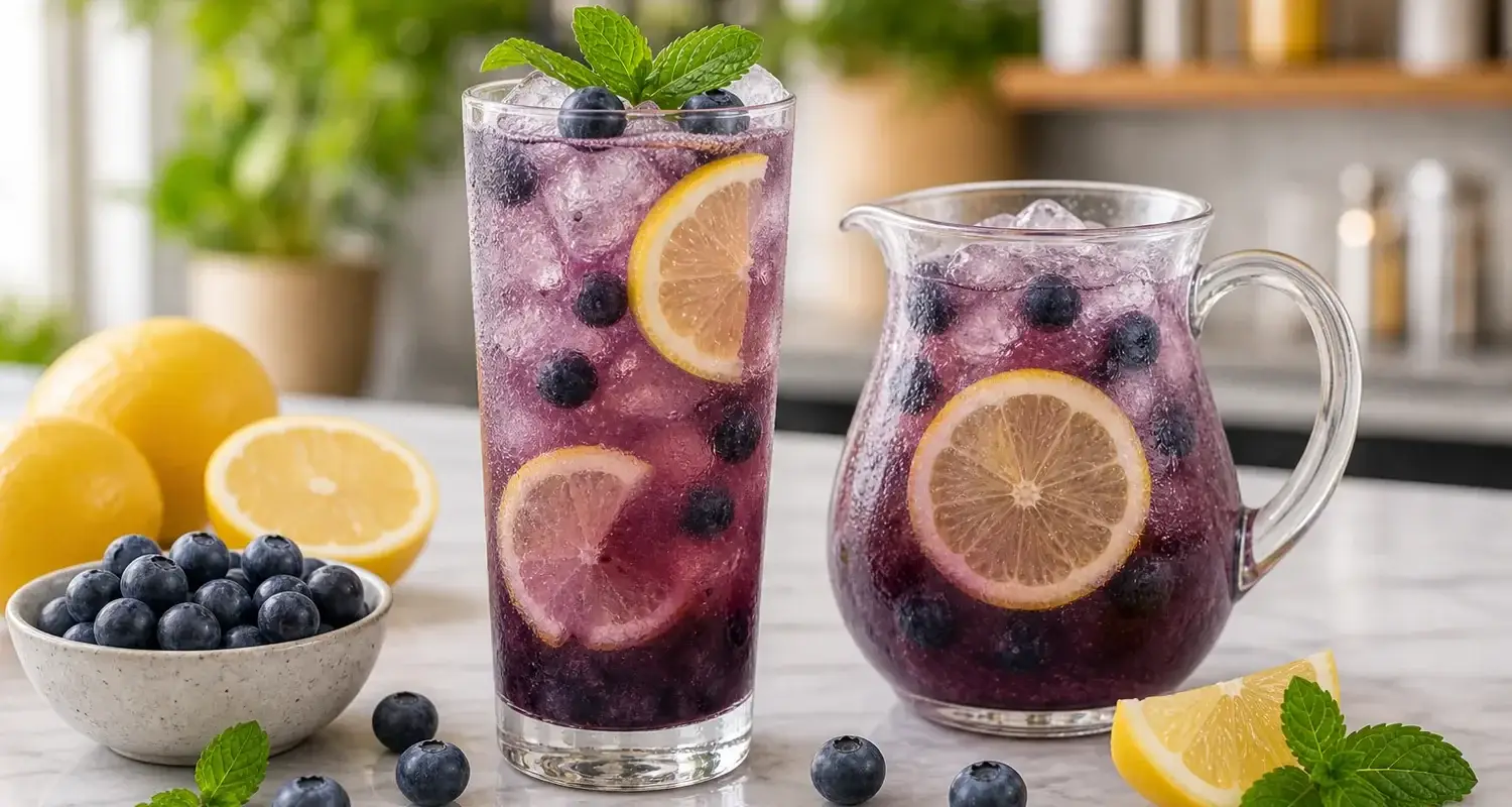 Limonada de blueberry con pulpa Pulpamia para cafeterias y restaurantes